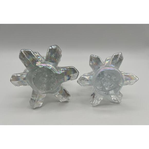 Silvestri Iridescent Art Glass Pine Tree Figurine Christmas Decor Vintage Pair - Picture 5 of 7